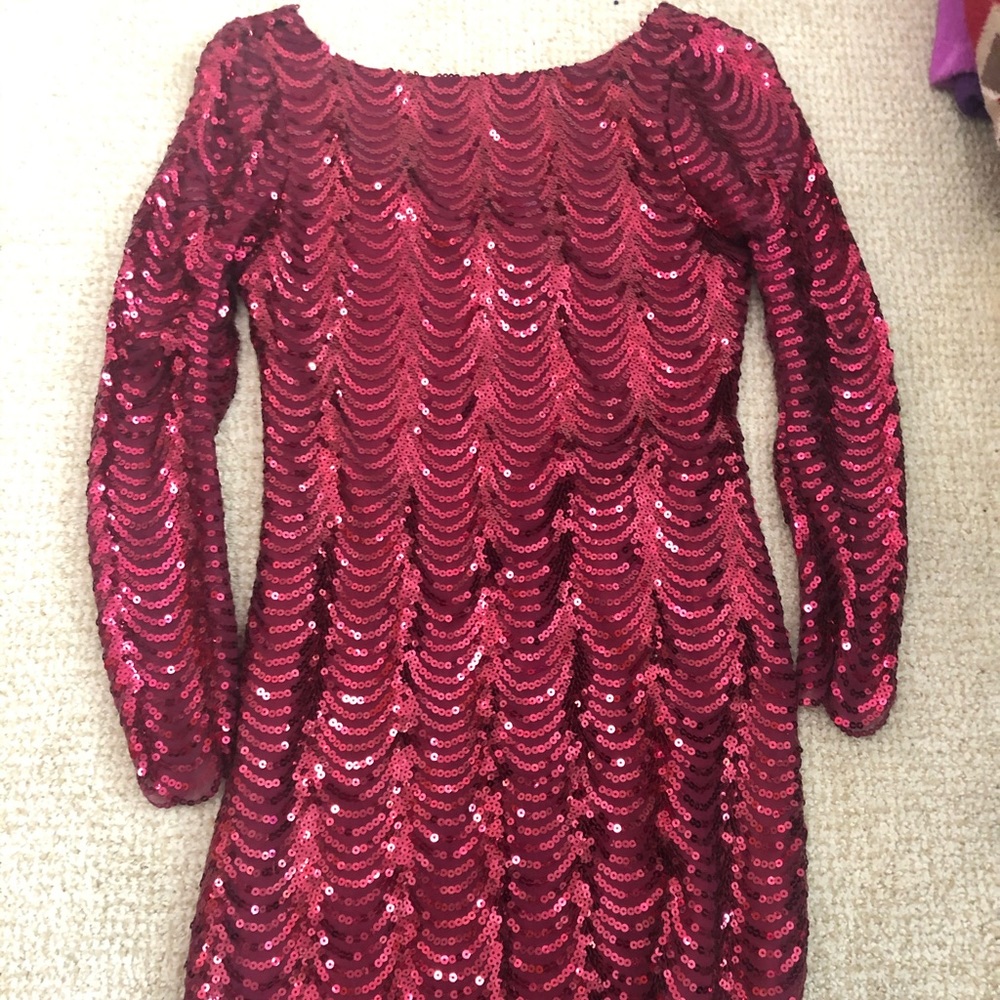Red sequin dress